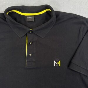 Monastery Couture Mens XL Black Premium Cotton Short Sleeve Polo Shirt Peru